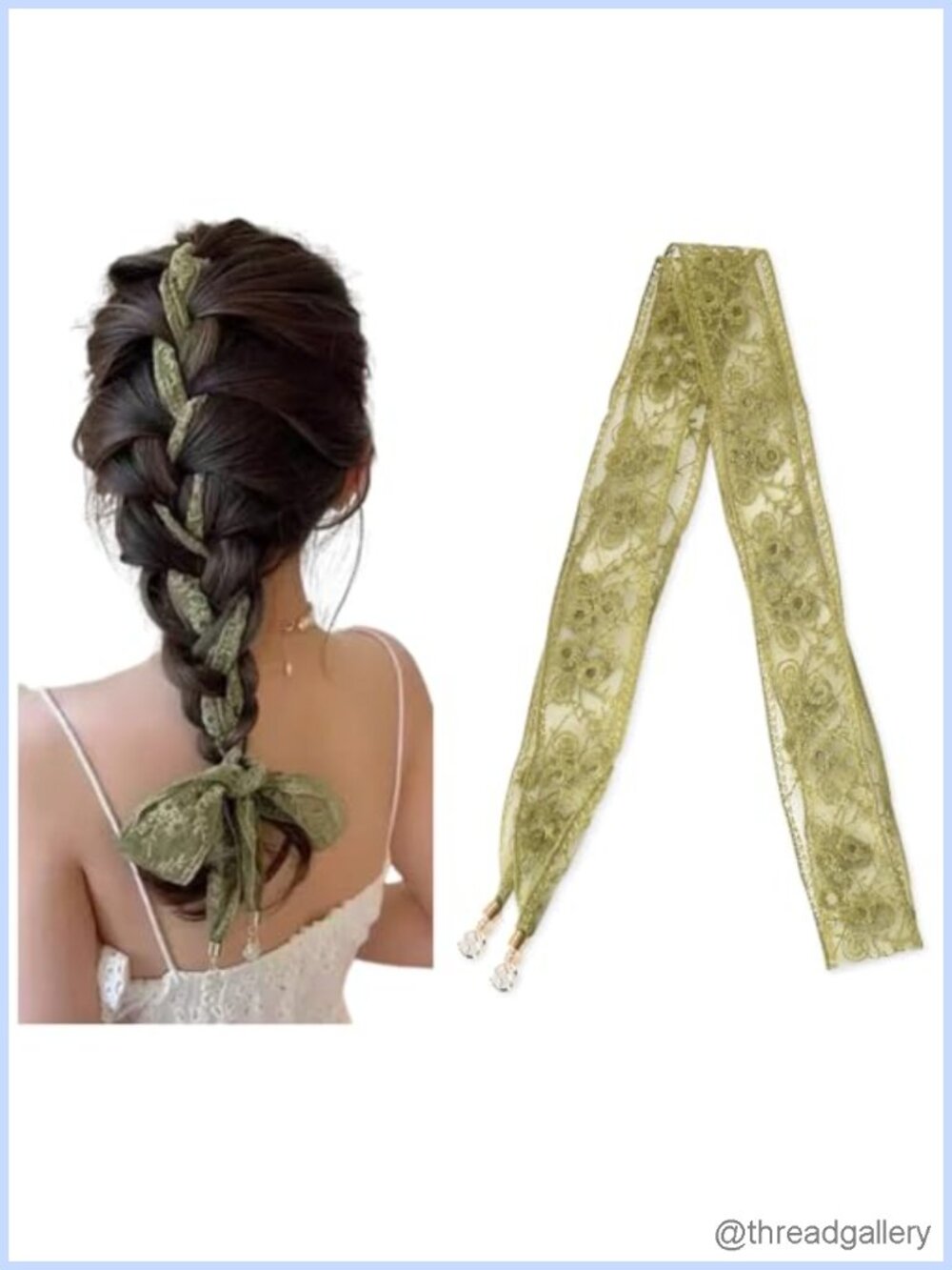French Floral Lace Hair Ribbon Headscarf Headband Scarf